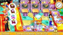 In game image of Cake Mania - Baker's Challenge on the Sony PSP.