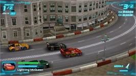 In game image of Cars 2 on the Sony PSP.