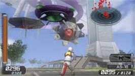 In game image of Chikyuu Boueigun 2 Portable on the Sony PSP.