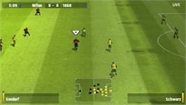 In game image of FIFA 7 on the Sony PSP.