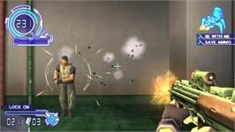 In game image of Ghost In The Shell - Stand Alone Complex on the Sony PSP.