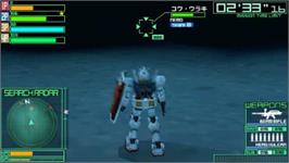 In game image of Gundam Battle Chronicle on the Sony PSP.