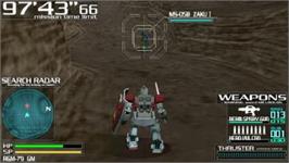In game image of Gundam Battle Tactics on the Sony PSP.