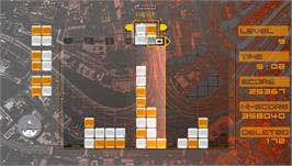 In game image of Lumines: Puzzle Fusion on the Sony PSP.