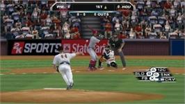 In game image of Major League Baseball 2k10 on the Sony PSP.