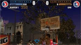 In game image of NBA Street Showdown on the Sony PSP.
