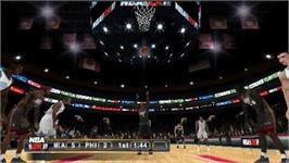 In game image of Nba 2k11 on the Sony PSP.