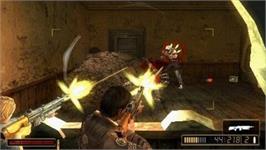 In game image of Resistance Retribution on the Sony PSP.