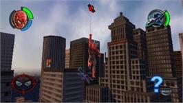 In game image of Spider-man 2 on the Sony PSP.