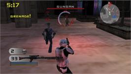 In game image of Star Wars: Battlefront 2 on the Sony PSP.