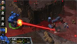 In game image of Warhammer 40,000: Squad Command on the Sony PSP.