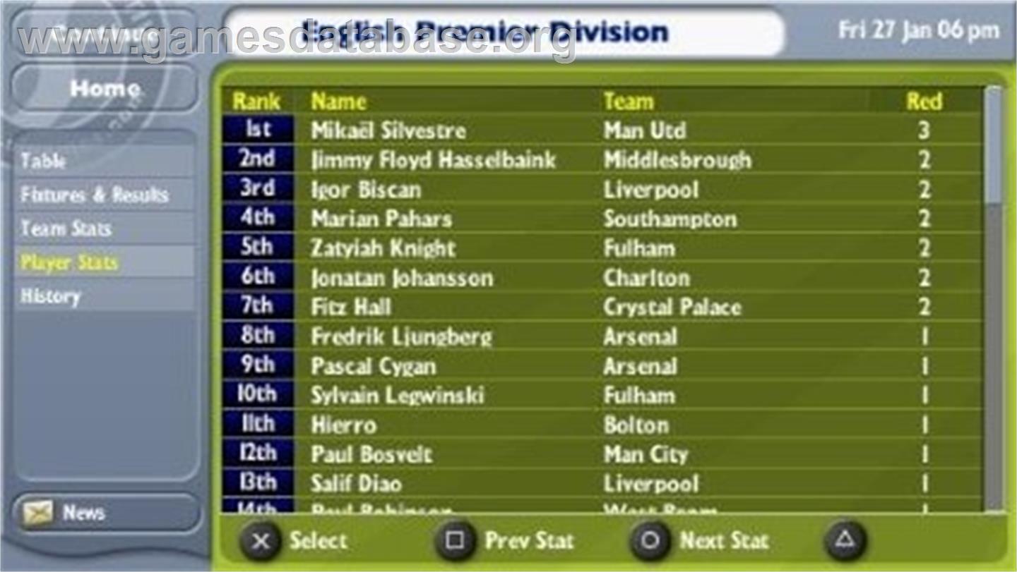 Football Manager Handheld - Sony PSP - Artwork - In Game