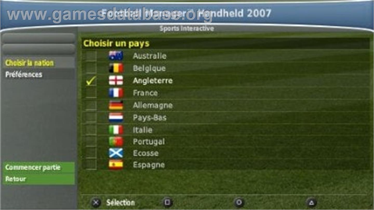 Football Manager Handheld 2007 - Sony PSP - Artwork - In Game