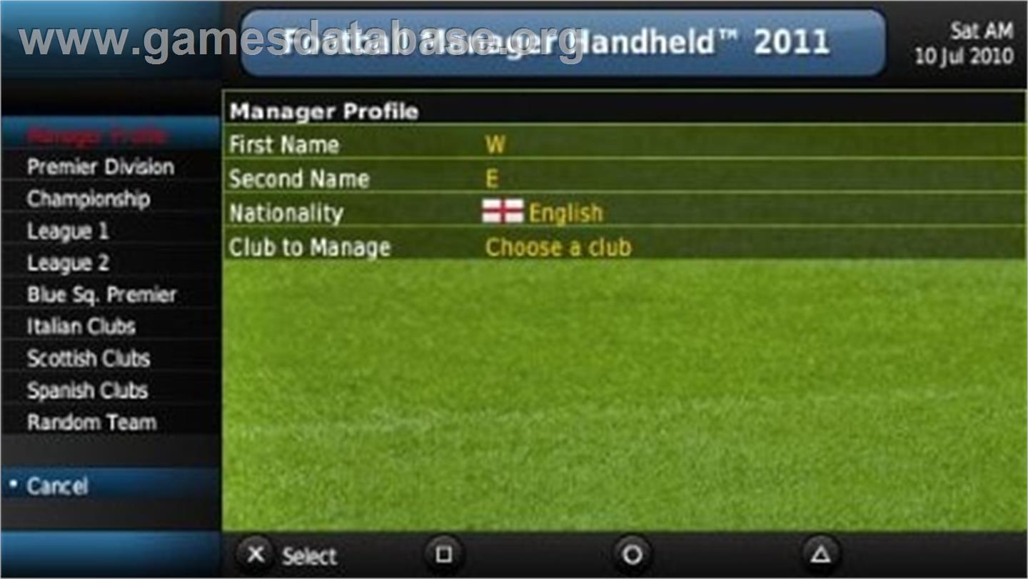 Football Manager Handheld 2011 - Sony PSP - Artwork - In Game