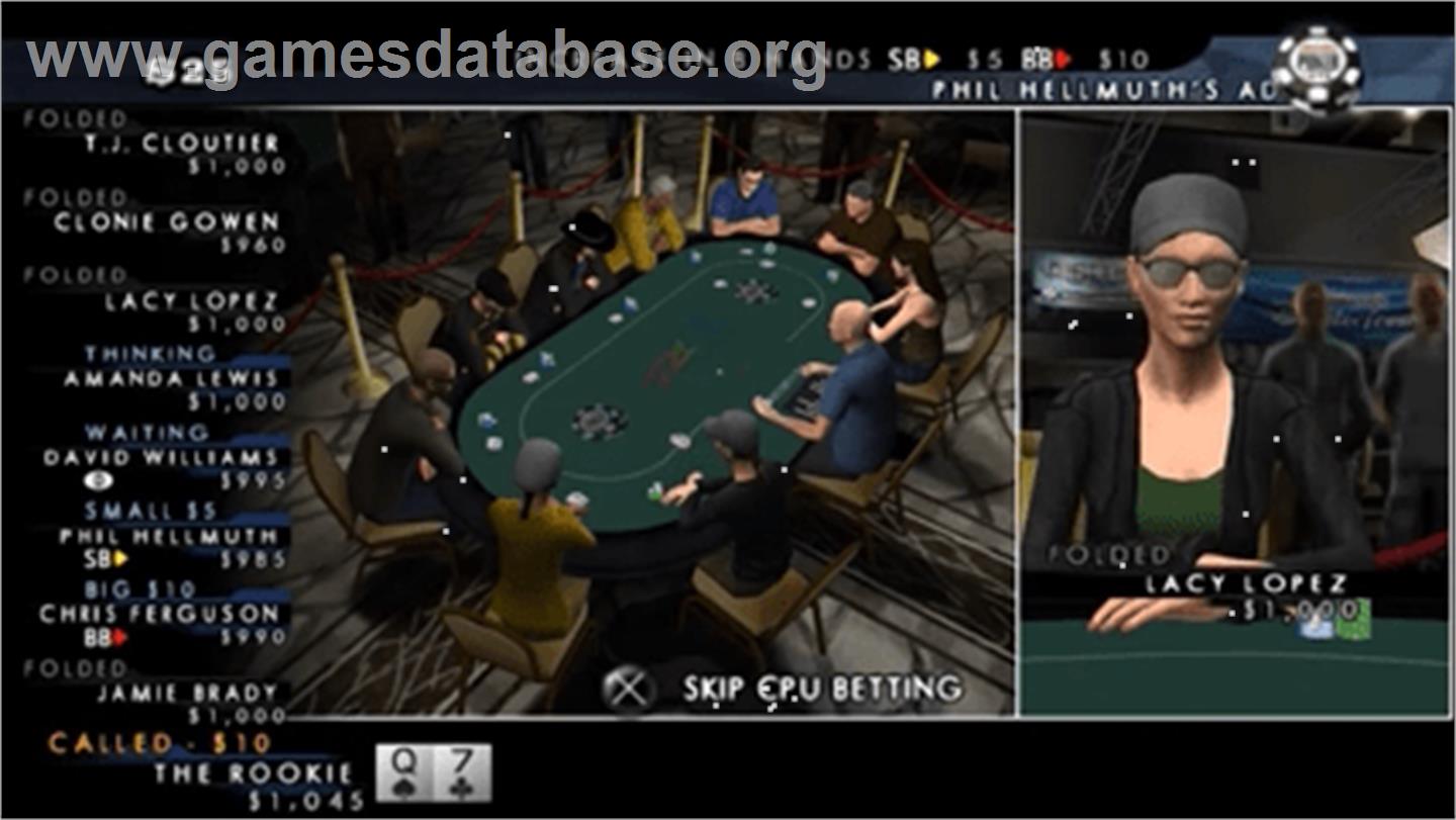 World Series of Poker 2008: Battle for the Bracelets - Sony PSP - Artwork - In Game