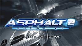 Title screen of Asphalt: Urban GT 2 on the Sony PSP.