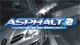 Title screen of Asphalt - Urban Gt 2 on the Sony PSP.