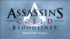 Title screen of Assassin's Creed - Bloodlines on the Sony PSP.