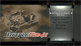 Title screen of Battlezone on the Sony PSP.