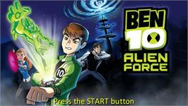 Title screen of Ben 10 - Alien Force on the Sony PSP.