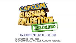 Title screen of Capcom Classics Collection Reloaded on the Sony PSP.