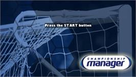 Title screen of Championship Manager on the Sony PSP.
