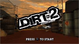 Title screen of Colin Mcrae - Dirt 2 on the Sony PSP.