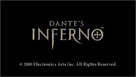 Title screen of Dante's Inferno on the Sony PSP.