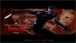 Title screen of Diabolik - The Original Sin on the Sony PSP.