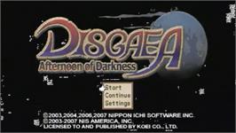 Title screen of Disgaea: Afternoon of Darkness on the Sony PSP.