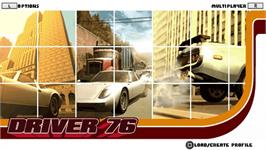 Title screen of Driver '76 on the Sony PSP.