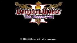 Title screen of Dungeon Maker 2 - The Hidden War on the Sony PSP.