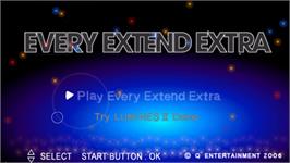 Title screen of Every Extend Extra on the Sony PSP.