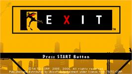 Title screen of Exit on the Sony PSP.