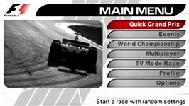 Title screen of F1 Grand Prix on the Sony PSP.