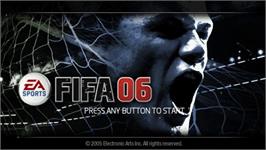 Title screen of FIFA 06 on the Sony PSP.