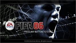 Title screen of FIFA 6 on the Sony PSP.
