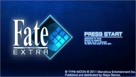 Title screen of Fate/extra on the Sony PSP.