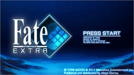 Title screen of Fate/extra Ccc on the Sony PSP.