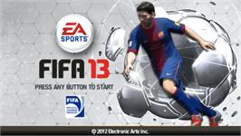 Title screen of Fifa 13 on the Sony PSP.