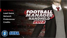 Title screen of Football Manager Handheld 2012 on the Sony PSP.