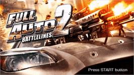 Title screen of Full Auto 2: Battlelines on the Sony PSP.
