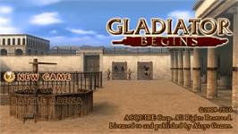 Title screen of Gladiator Begins on the Sony PSP.