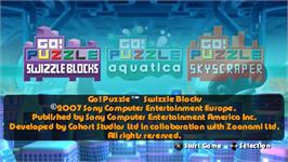 Title screen of Go! Puzzle on the Sony PSP.