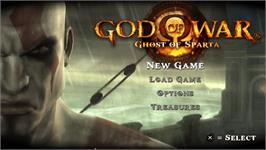 Title screen of God Of War - Ghost Of Sparta on the Sony PSP.