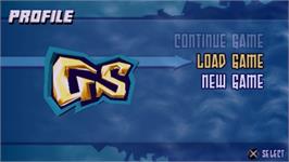 Title screen of GripShift on the Sony PSP.