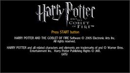 Title screen of Harry Potter and the Goblet of Fire on the Sony PSP.
