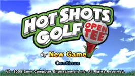 Title screen of Hot Shots Golf: Open Tee on the Sony PSP.