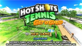 Title screen of Hot Shots Tennis - Get A Grip on the Sony PSP.