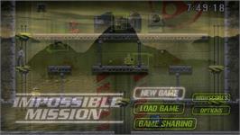 Title screen of Impossible Mission on the Sony PSP.